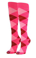 *NEW*  Krazisox HOT PINK Argyle Knee High Socks (LP051-312) IN-STOCK