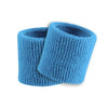 Two columbia blue sweatbands on a white background