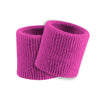 Two fuchsia pink sweatbands on a white background