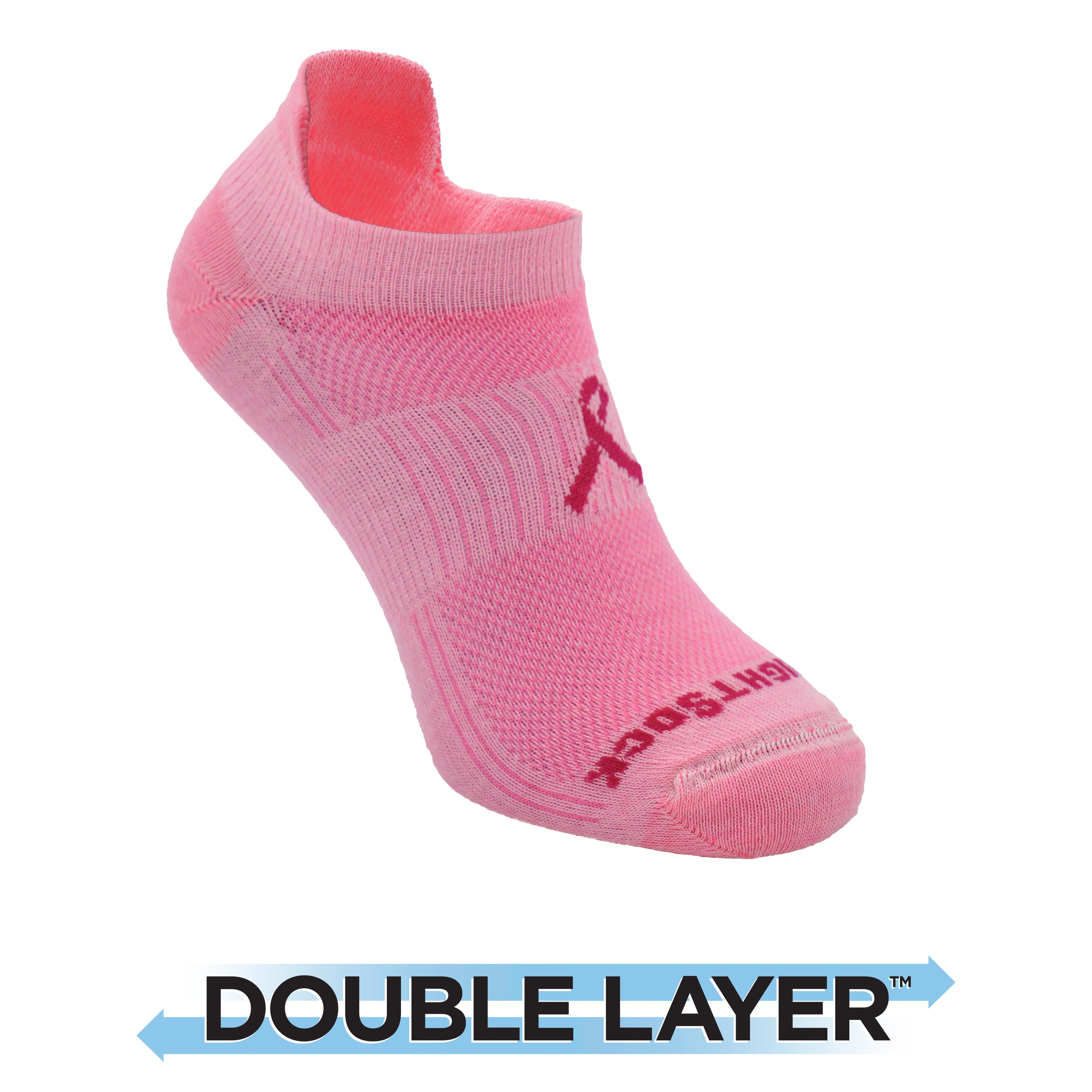 Wrightsock Pink Ribbon CoolMesh II - Tab Length