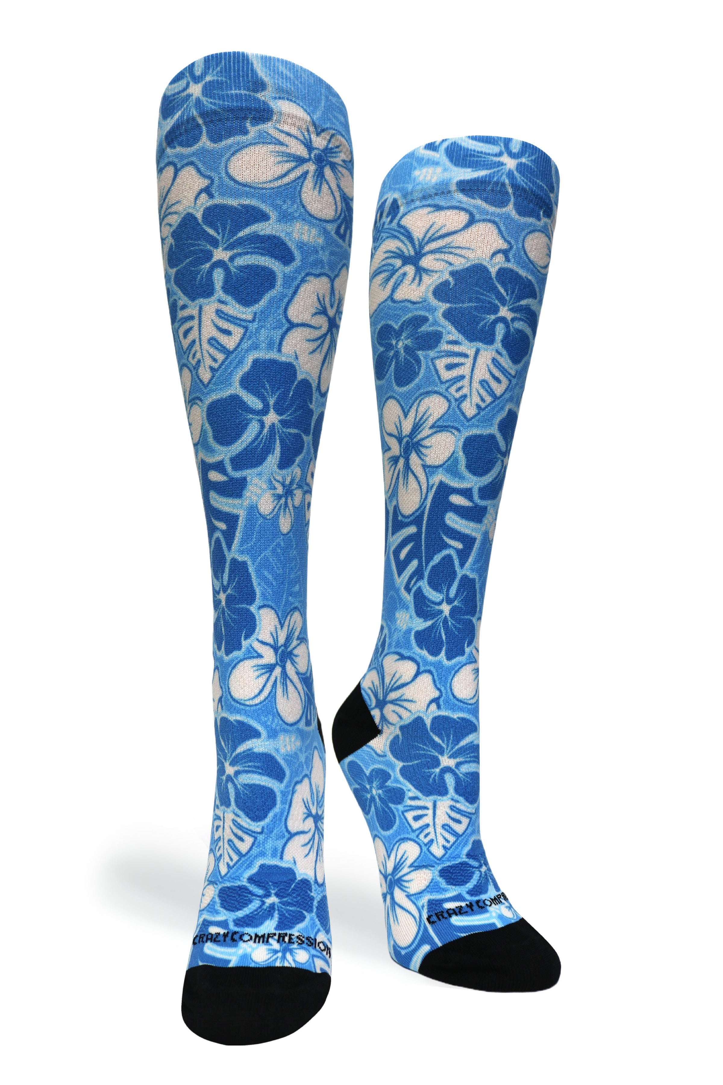 Crazy Compression Socks - Aloha Blue  (Standard & Extra Wide)