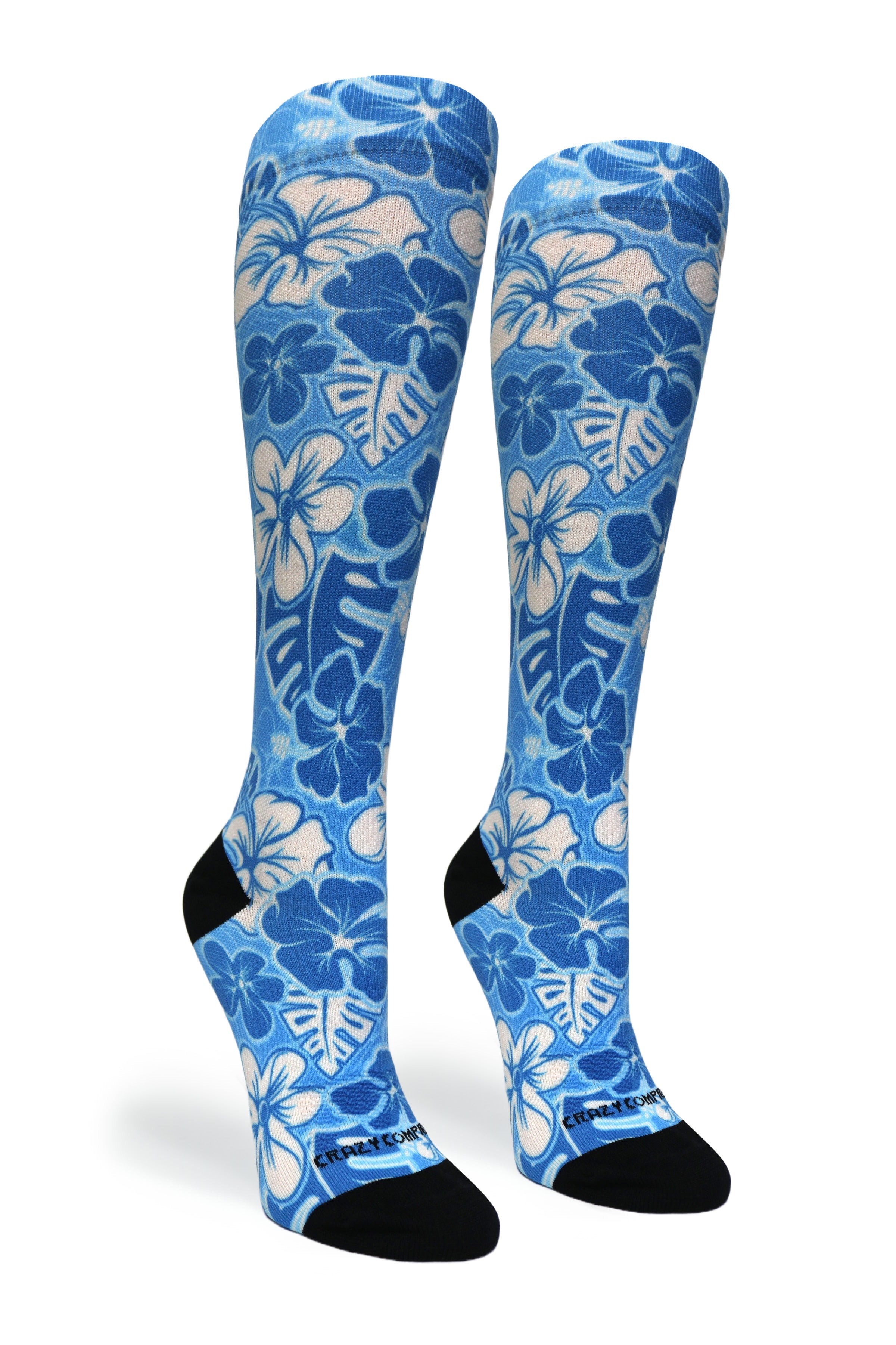 Crazy Compression Socks - Aloha Blue  (Standard & Extra Wide)