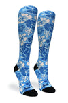Crazy Compression Socks - Aloha Blue  (Standard & Extra Wide)