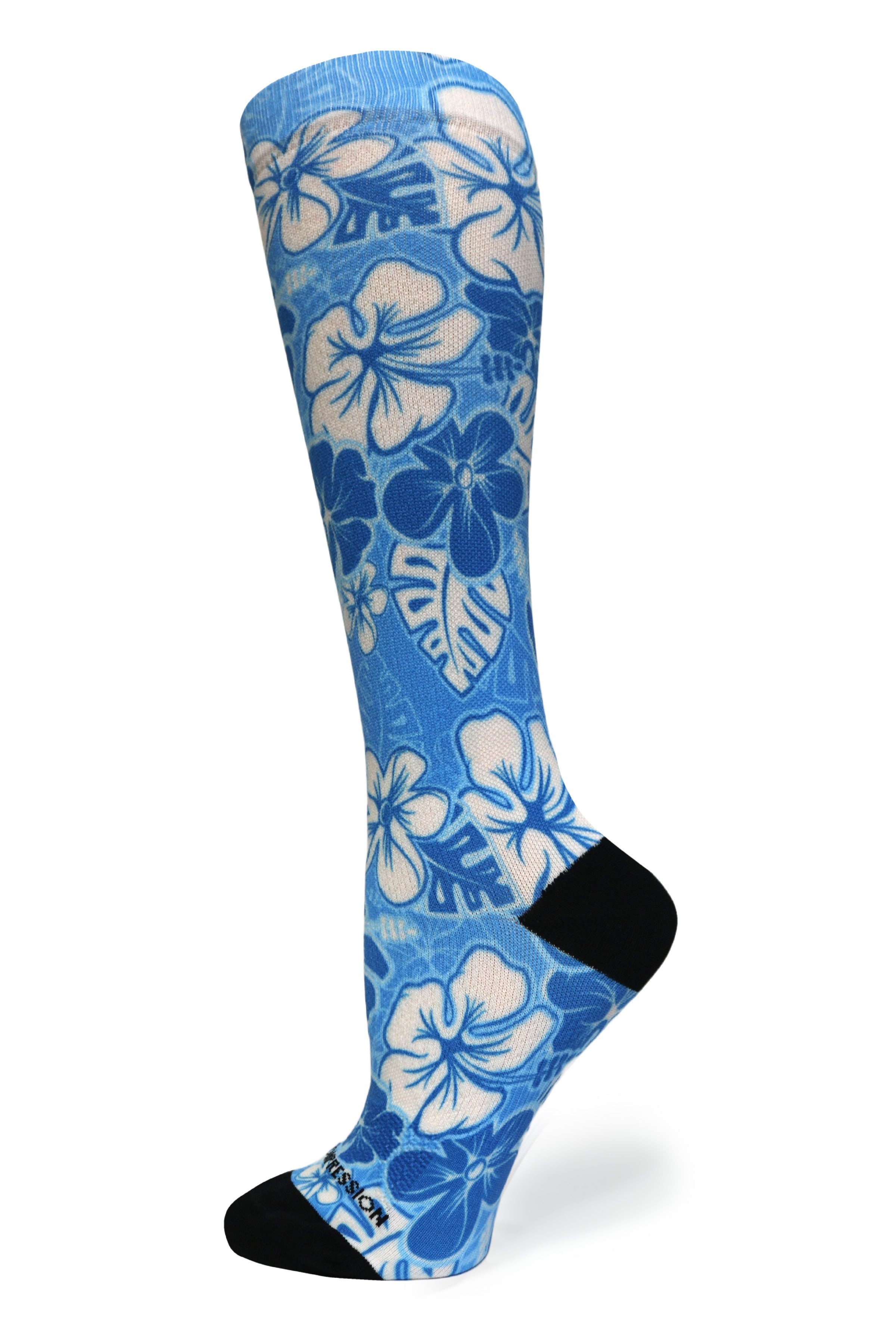 Crazy Compression Socks - Aloha Blue  (Standard & Extra Wide)