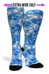 Crazy Compression Socks - Aloha Blue  (Standard & Extra Wide)