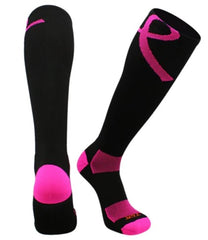Pink Ribbon Breast Cancer Awareness Socks - Over-the-Calf (LBC03) IN-STOCK