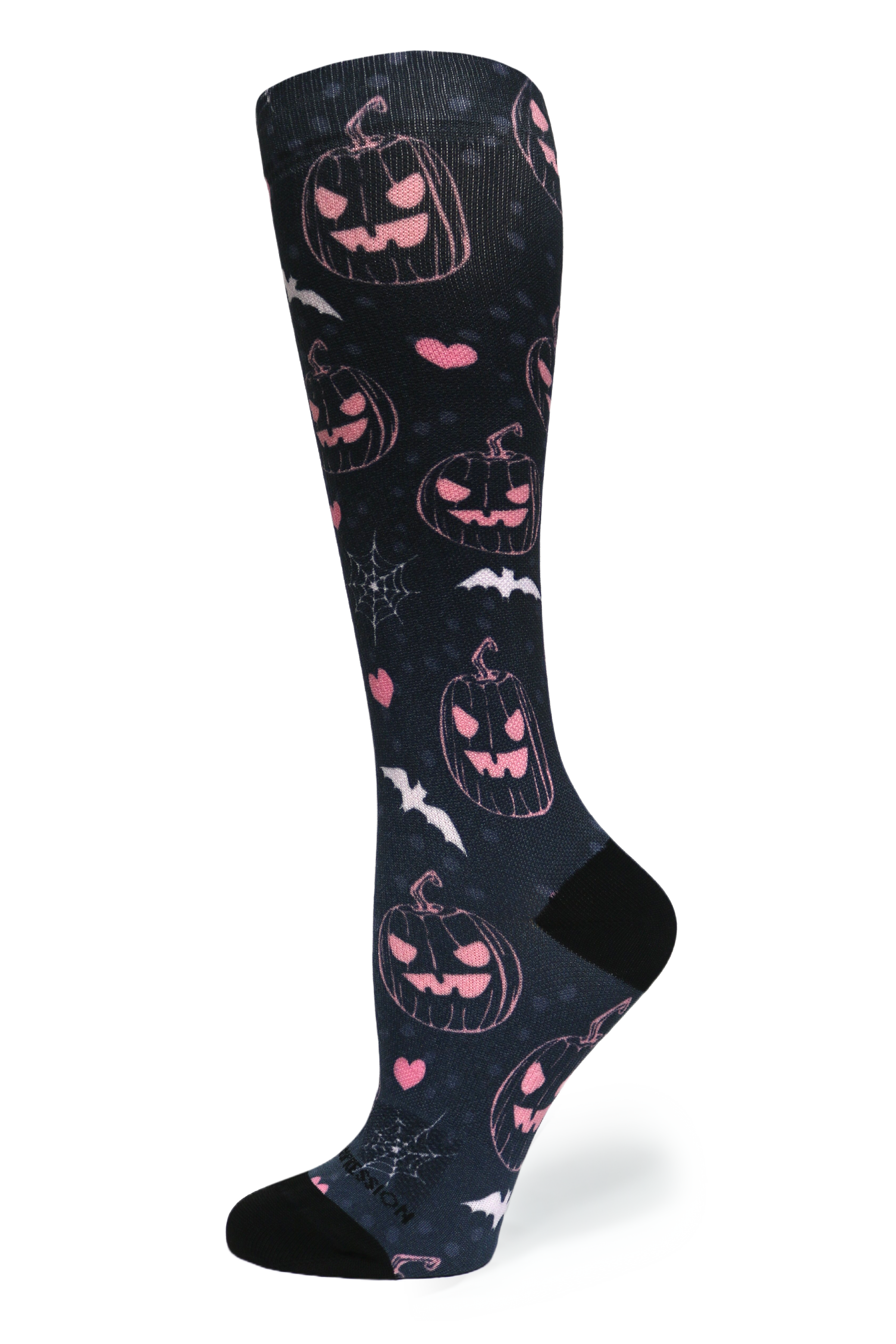 Crazy Compression Socks - Jill-O-Lantern for Halloween  (Standard & Extra Wide)