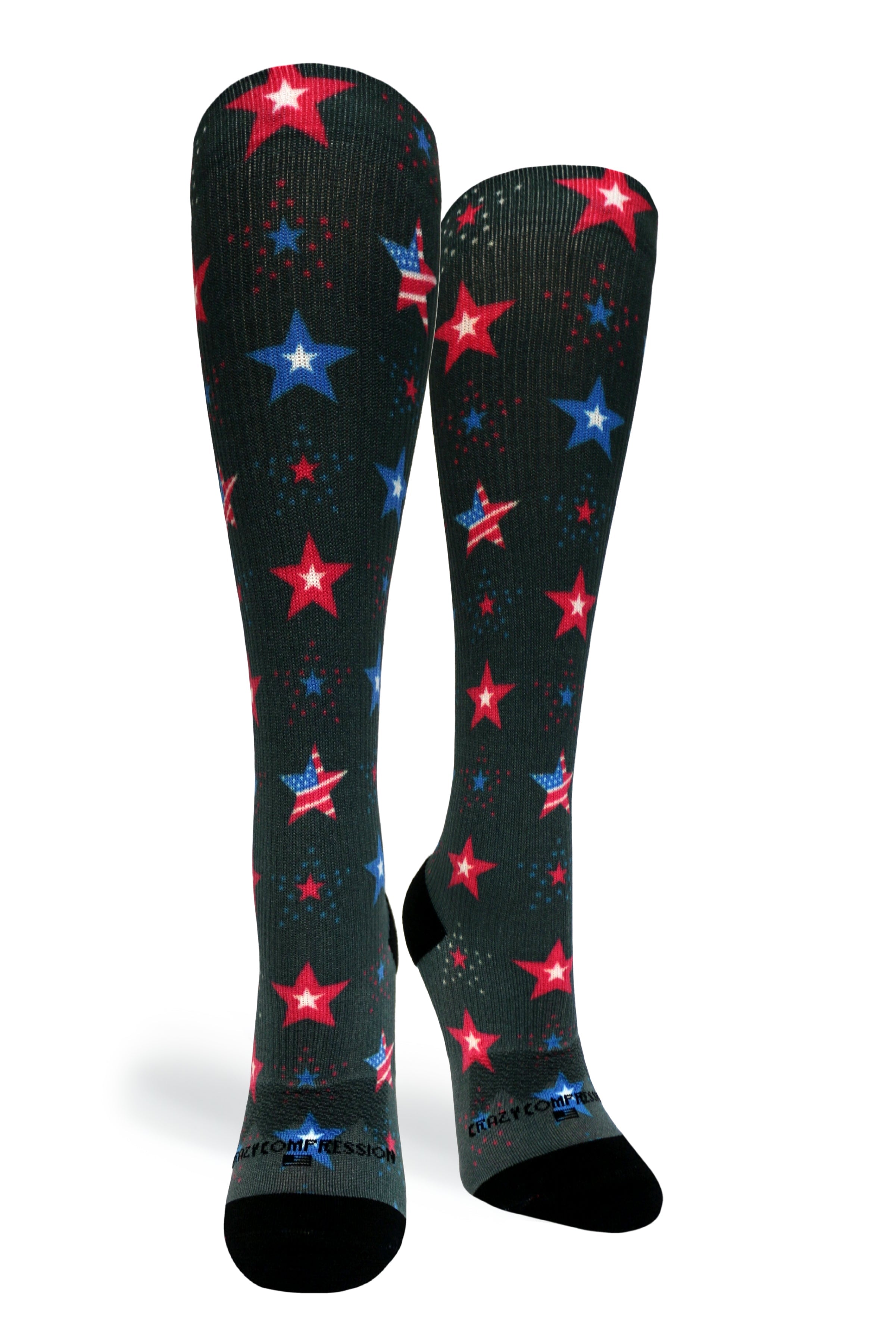 Crazy Compression Socks - USA Stars (Standard & Extra Wide)