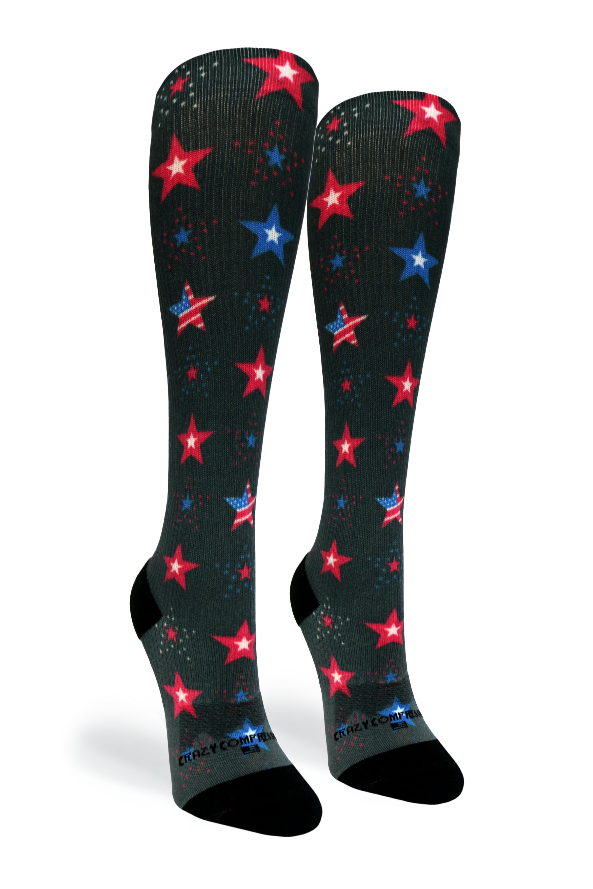 Crazy Compression Socks - USA Stars (Standard & Extra Wide)