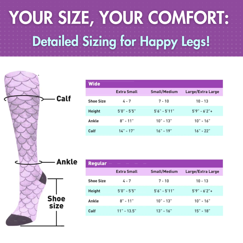 Crazy Compression Socks - Night Garden - (Standard & Extra Wide)