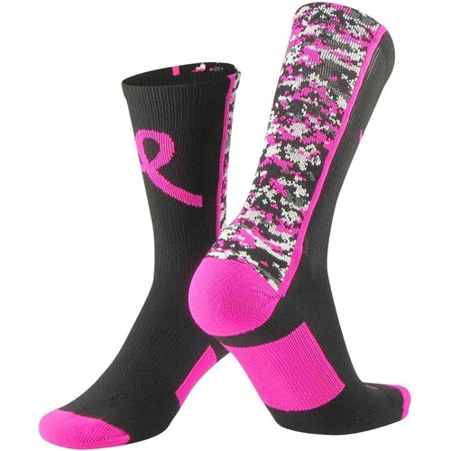 Digital Camo Aware Crew Sock - Pink Ribbon (LDBCC) IN-STOCK