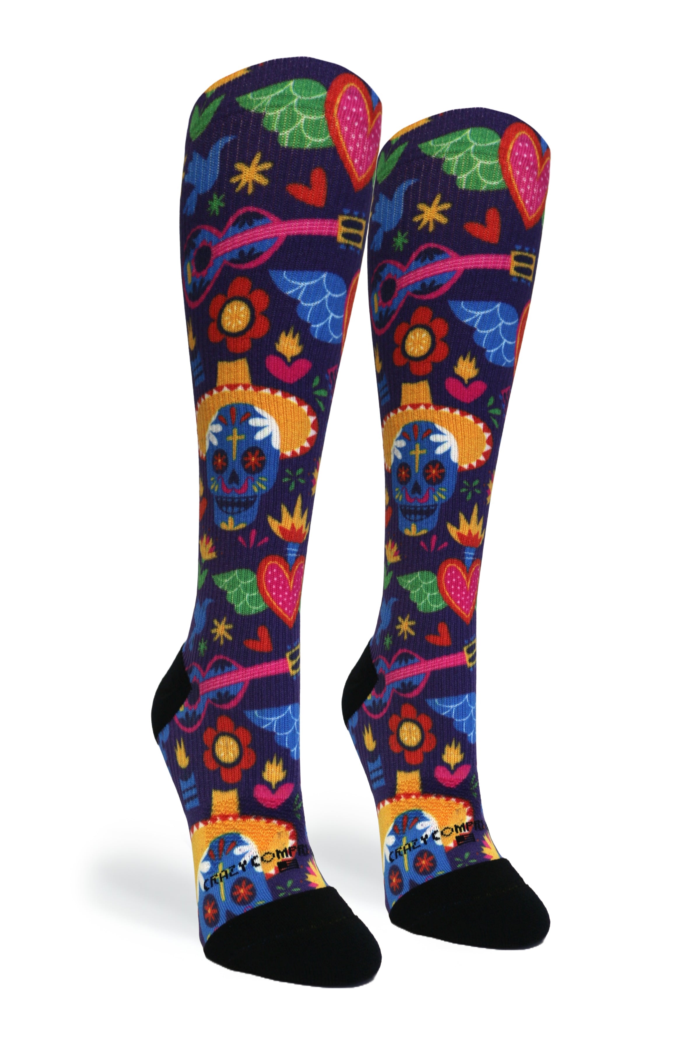 Crazy Compression Socks - Flying Hearts  (Standard & Extra Wide)