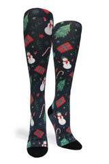 Crazy Compression Socks - Frosty's Party for the Holidays (Standard & Extra Wide)