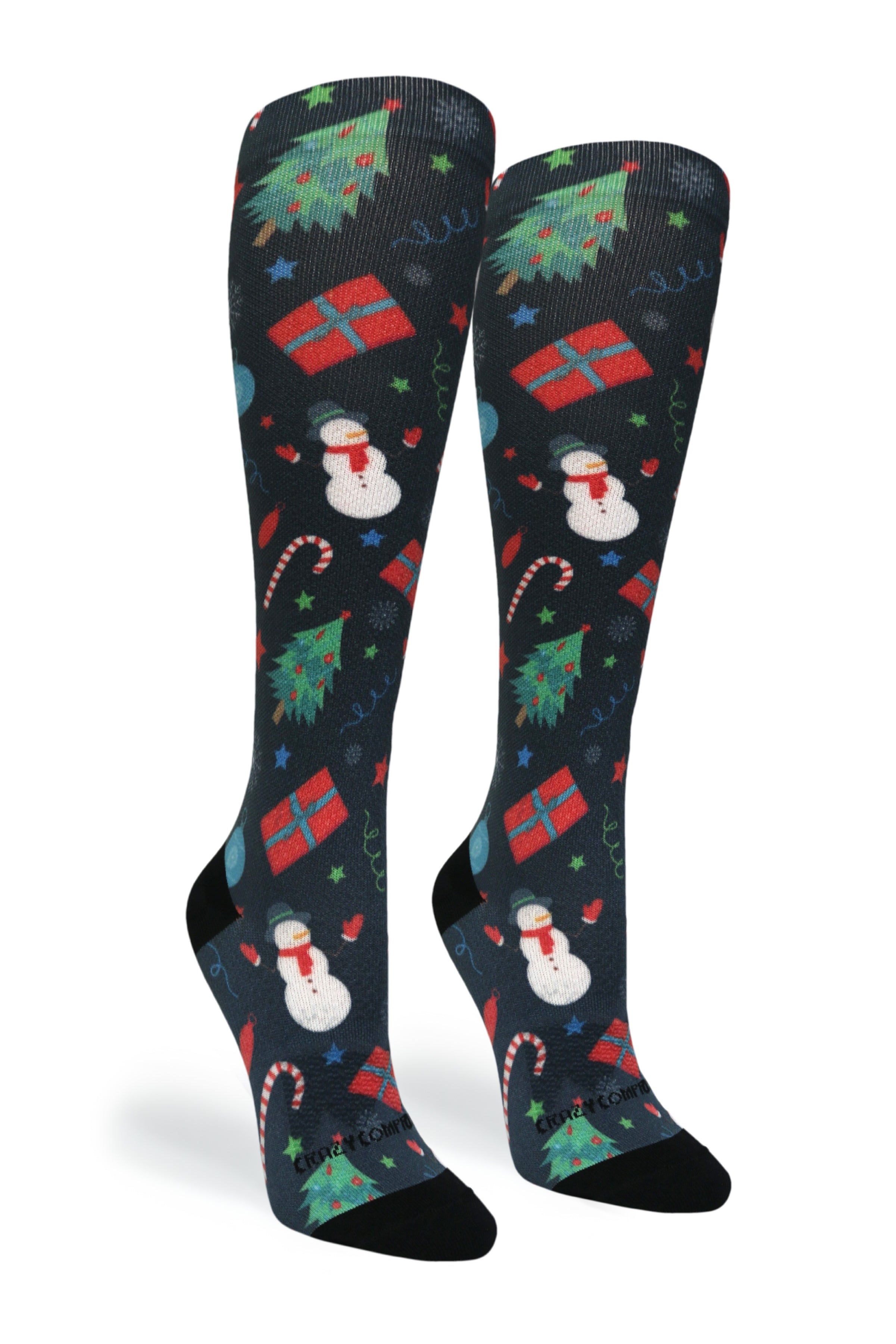 Crazy Compression Socks - Frosty's Party for the Holidays (Standard & Extra Wide)