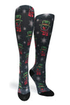 Crazy Compression Socks - Glow Frosty for the Holidays (Standard & Extra Wide)