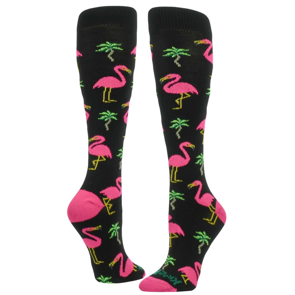 Krazisox Flamingo Over the Calf / Knee High in Black (LP050-918 
