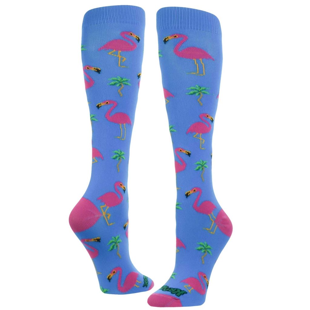 Krazisox Flamingo Over the Calf / Knee High in  Blue  LP050-954)
