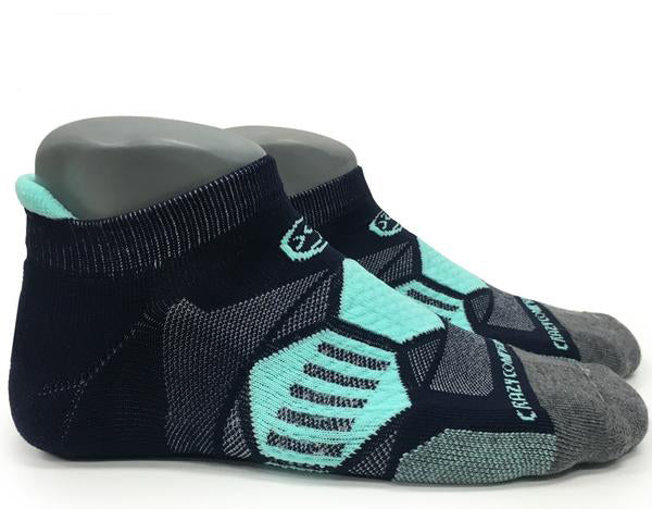 Crazy Compression Elite Running Socks - Navy & Mint