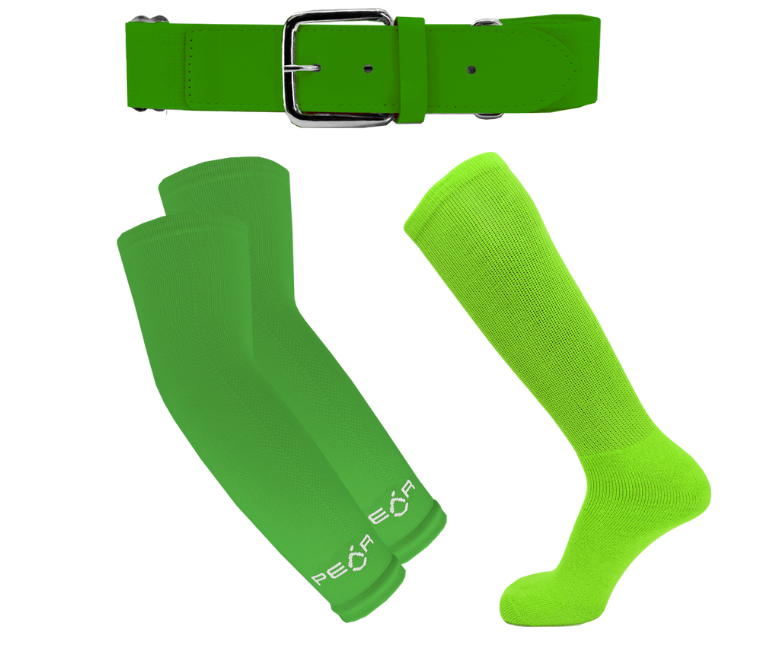 Neon Green Allsport sock, belt & sleeve