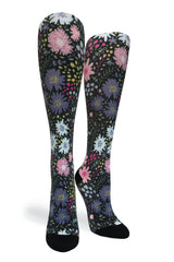 Crazy Compression Socks - Night Garden - (Standard & Extra Wide)