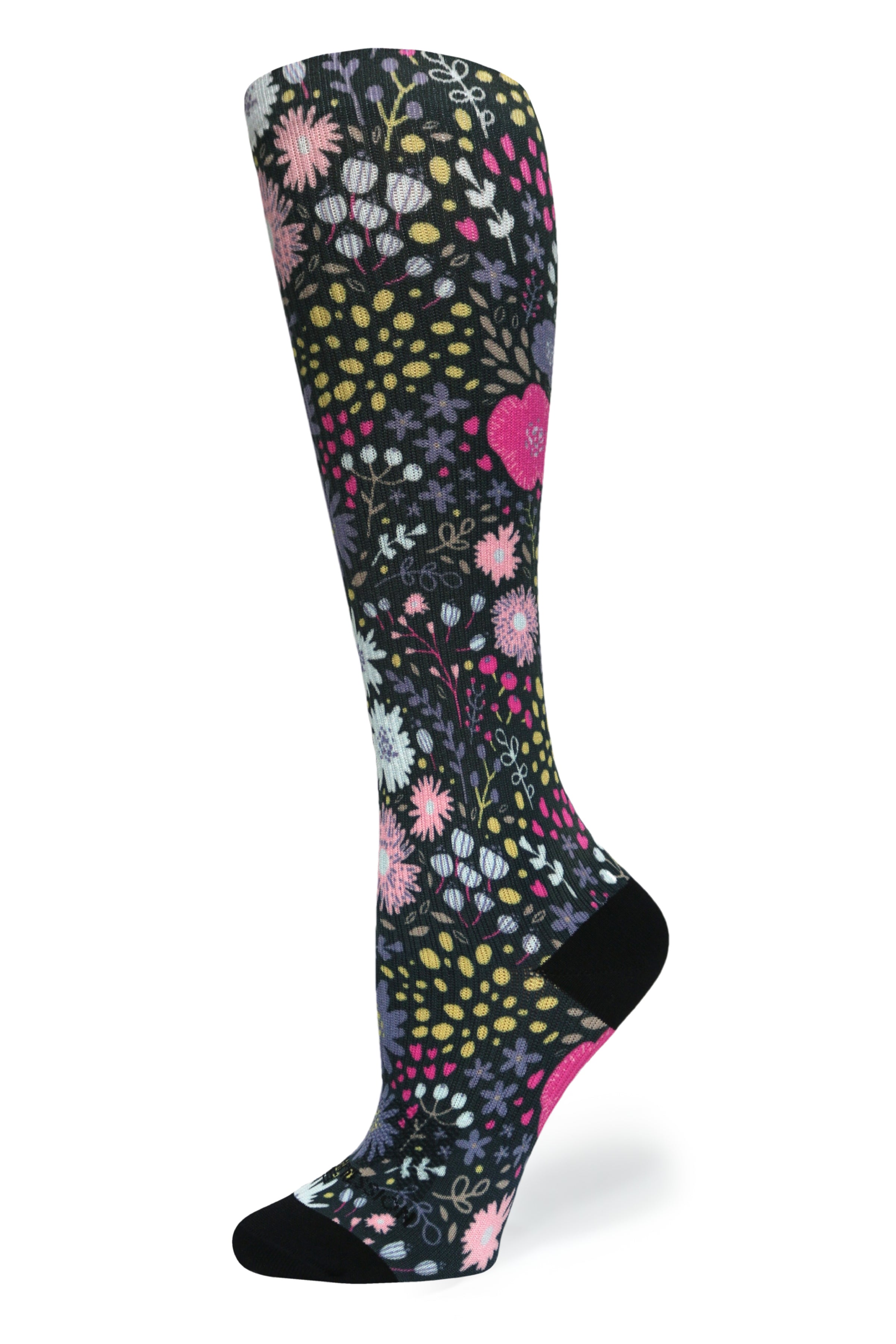 Crazy Compression Socks - Night Garden - (Standard & Extra Wide)
