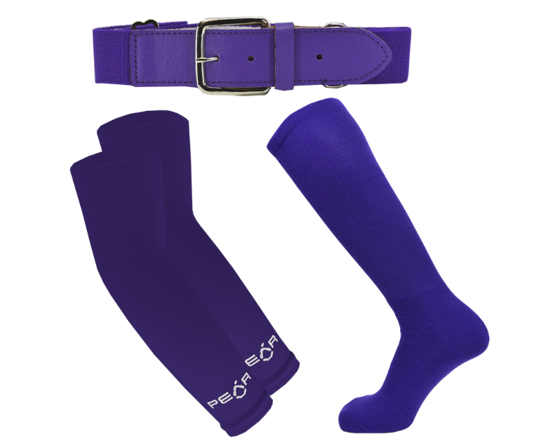 Purple Allsport sock, belt & sleeve
