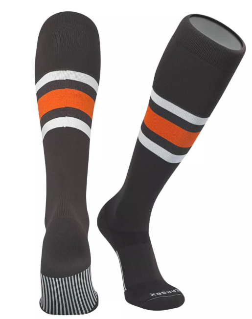 Pearsox Slugger Custom Sock type b - brown orange and white
