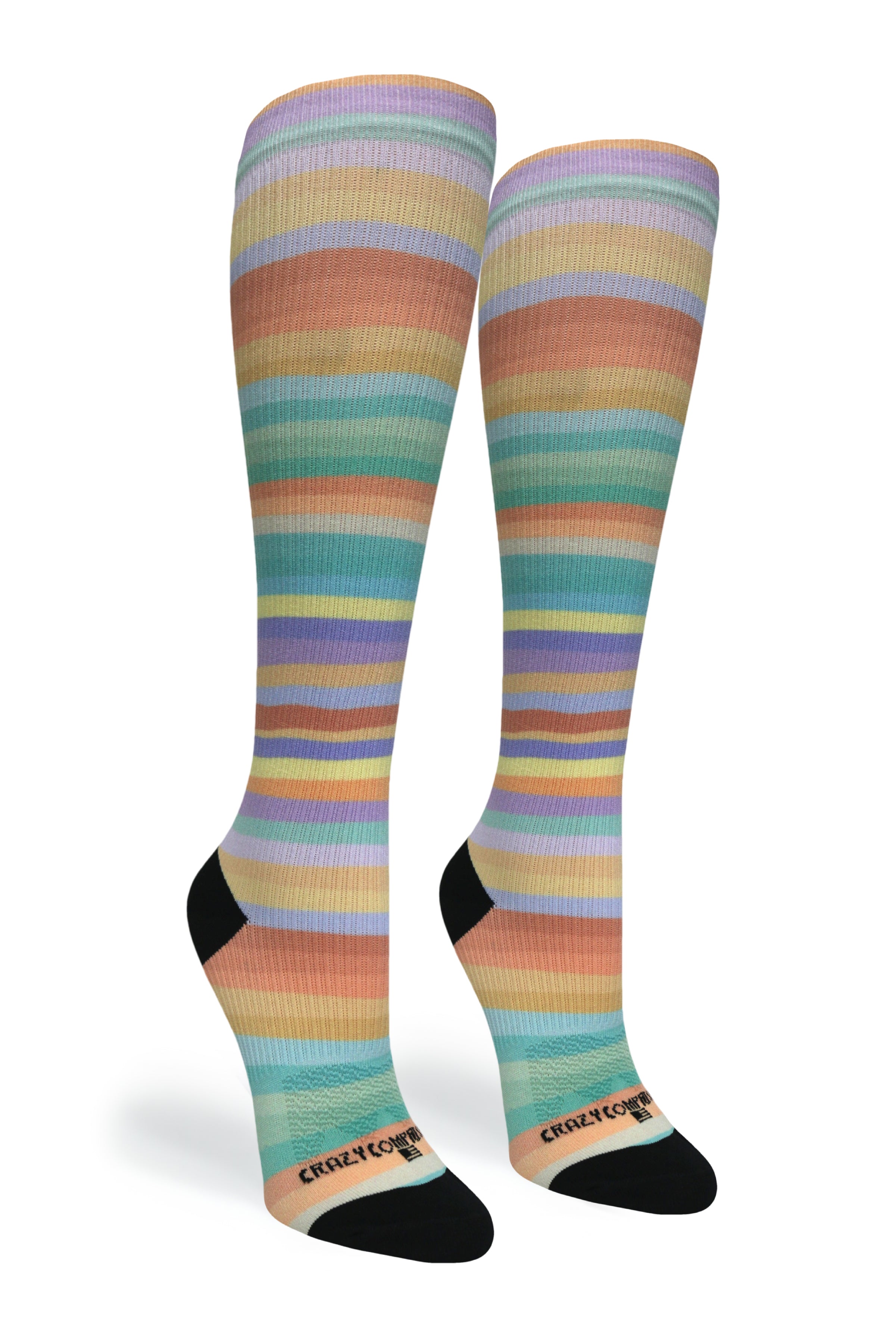 Crazy Compression Socks - Spring Stripes - (Standard & Extra Wide)