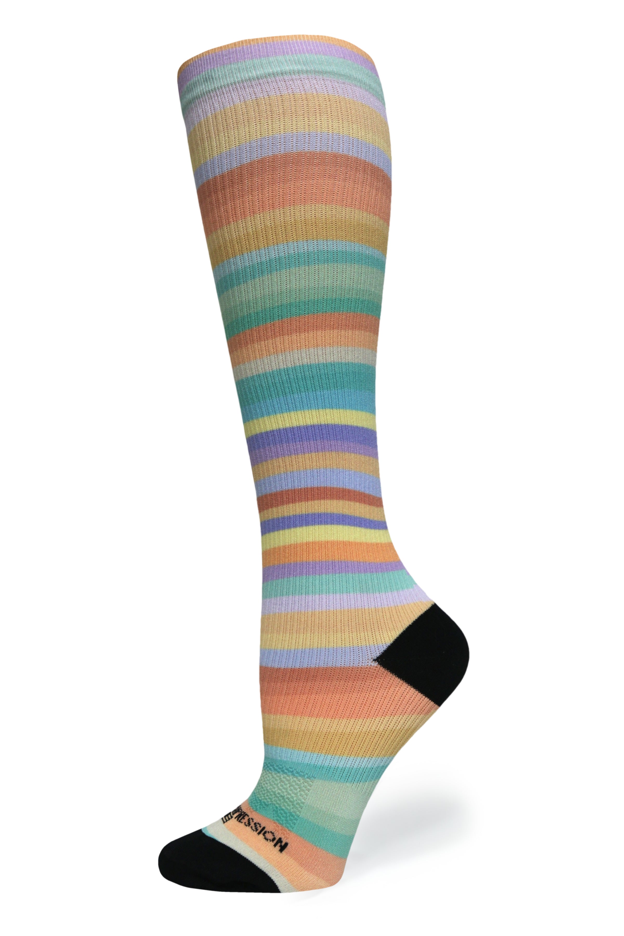Crazy Compression Socks - Spring Stripes - (Standard & Extra Wide)