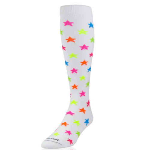 Krazisox Stars Black - Multi-Colored Socks (LP010-946) | Size medium Color multi-color Stars on white background