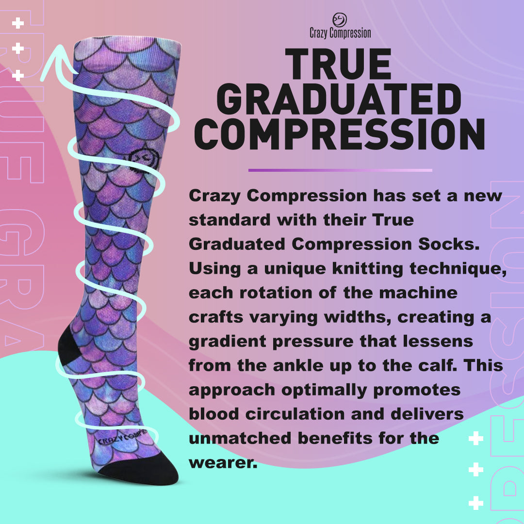Crazy Compression Socks - Spring Stripes - (Standard & Extra Wide)