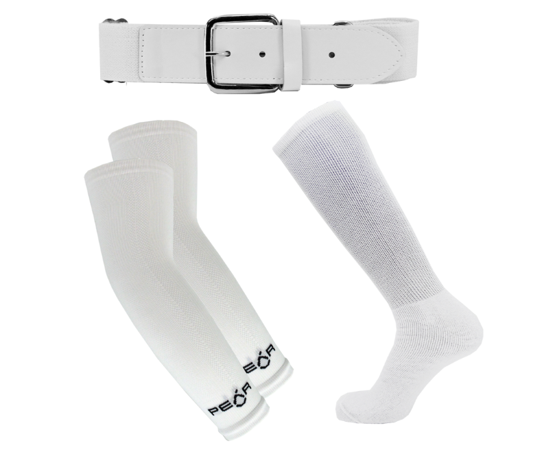 White Allsport sock, belt & sleeve