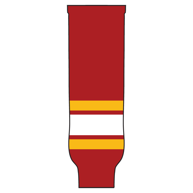 Pearsox Pro Weight Knit Ice Hockey Socks - Calgary (White or Scarlet Red)