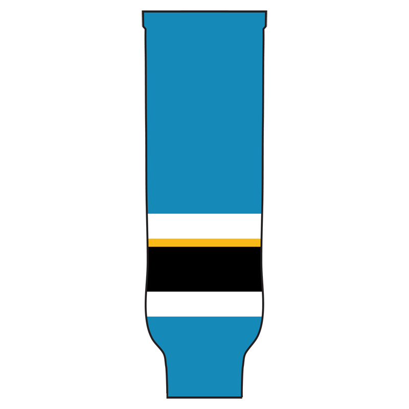 Pearsox Pro Weight Knit Ice Hockey Socks - San Jose (Teal or Black)