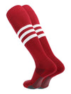 Elite Performance Baseball Socks Dugout Pattern B cardinal red and white