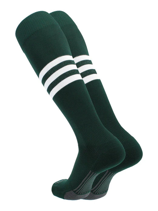 Elite Performance Baseball Socks Dugout Pattern B dark green and white