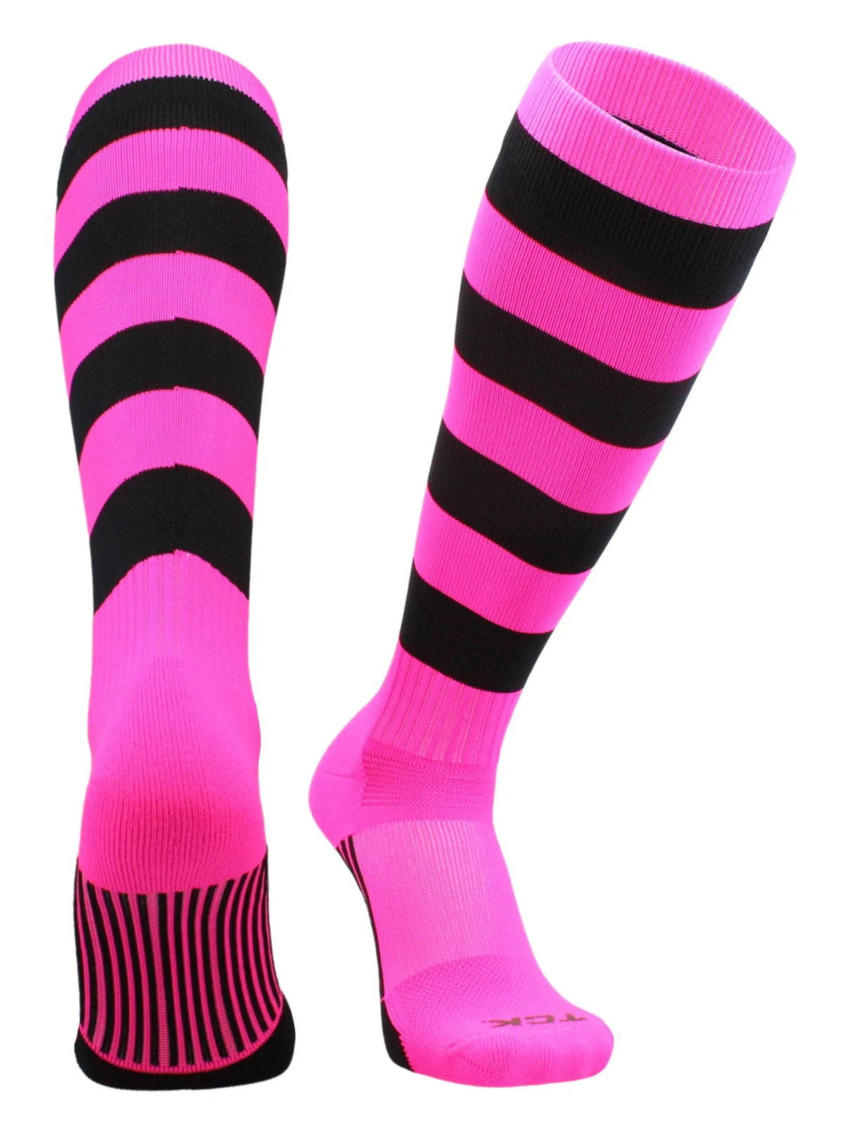 tck-socks-hot-pink-black-large-hoop-striped-rugby-socks