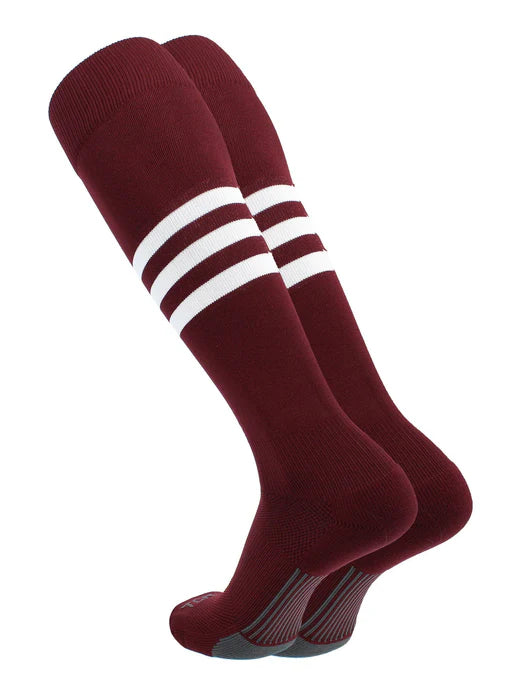 Elite Performance Baseball Socks Dugout Pattern B maroon and white