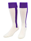 tck-socks-purple-white-classic-2-n-1-softball-and-baseball-stirrup-socks-