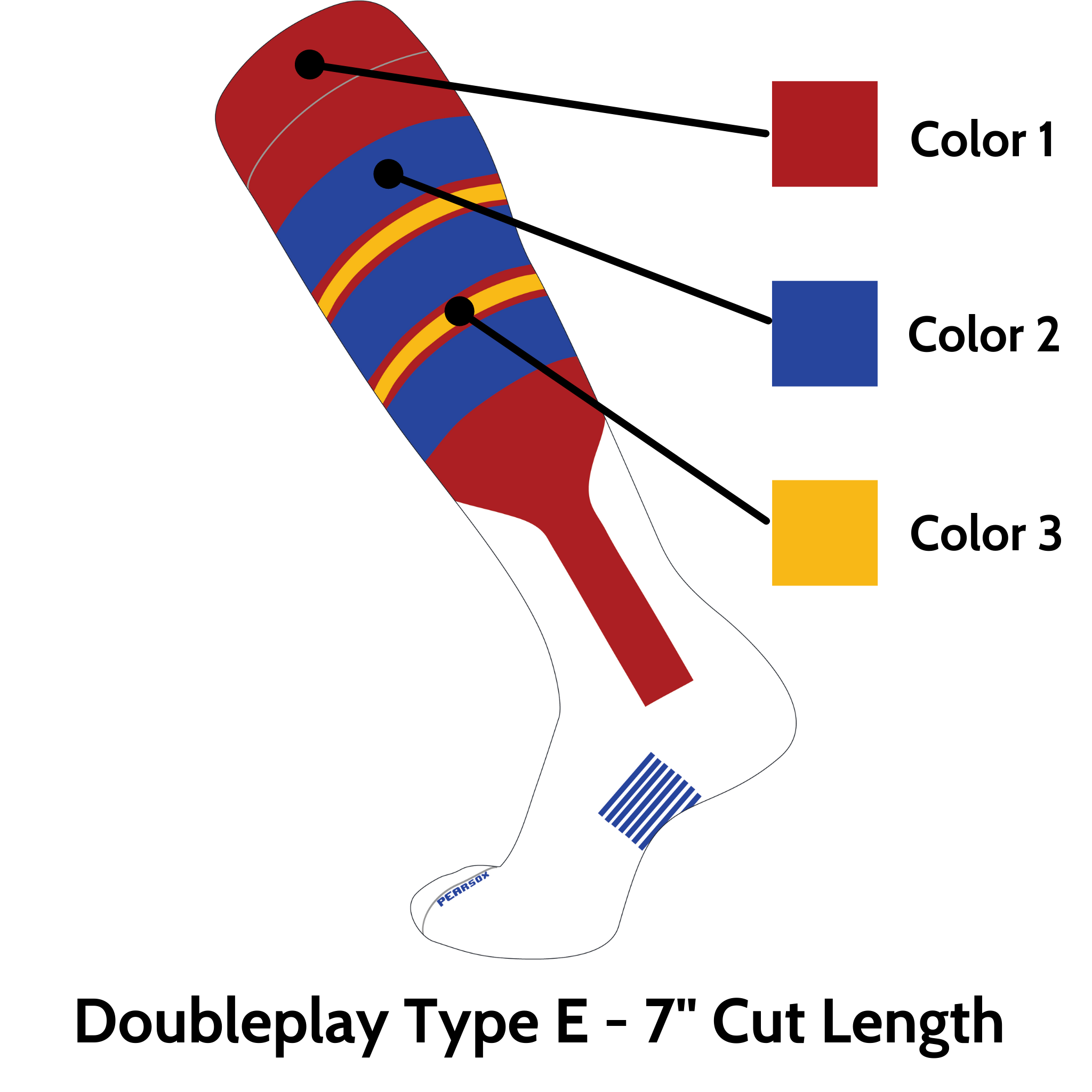 Doubleplay Custom Stirrup Sock Type E (Low Minimum & Fast Shipping)