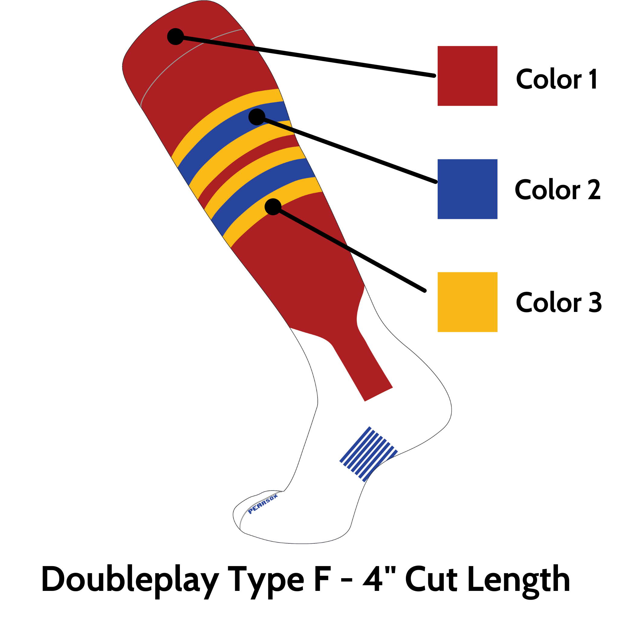 Doubleplay Custom Stirrup Sock Type F (Low Minimum & Fast Shipping)