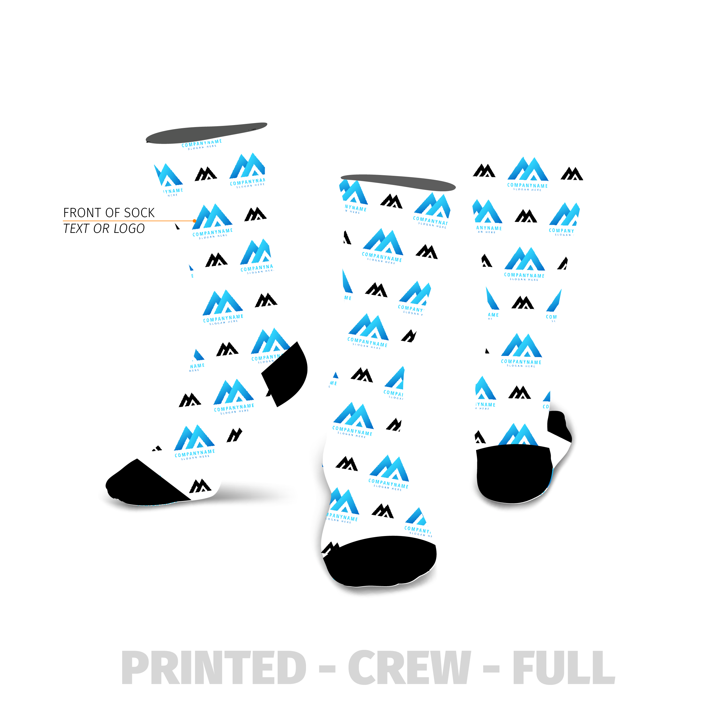 Business Multi Logo Custom Printed Sock