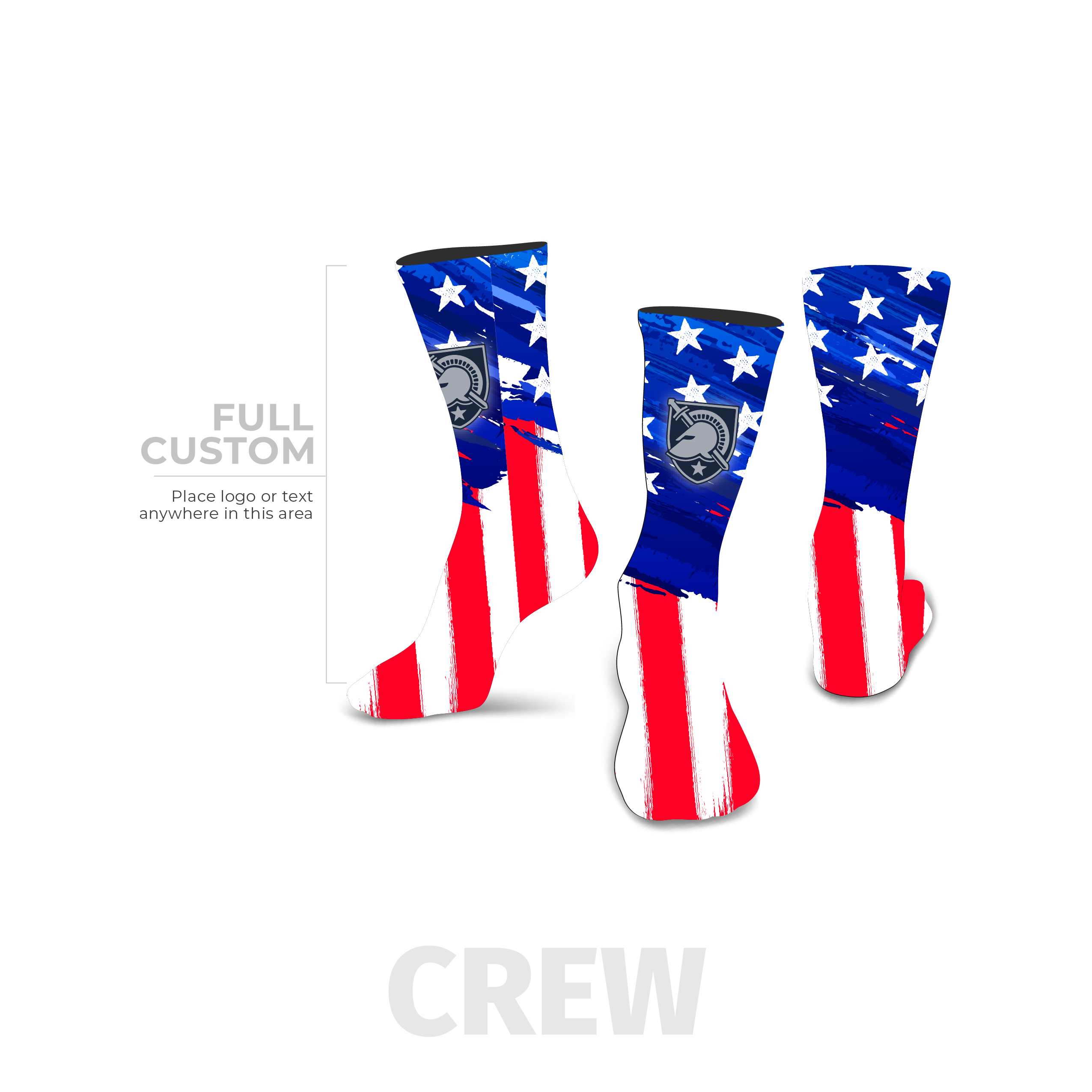 Stars and Stripes - Crew - Full Custom Printed Sock - SocksRock.com