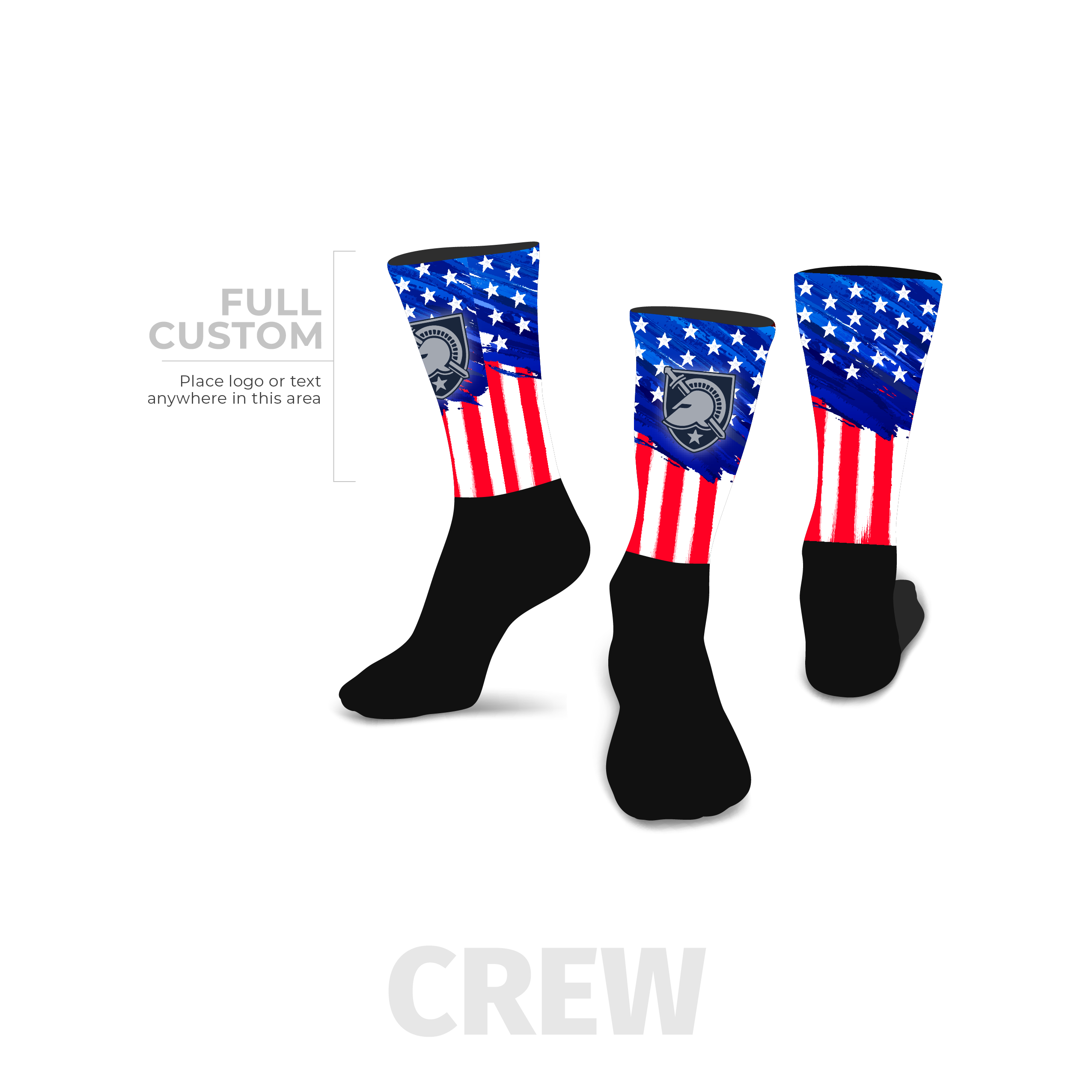 Stars and Stripes - Crew - Half Custom Printed Sock - SocksRock.com