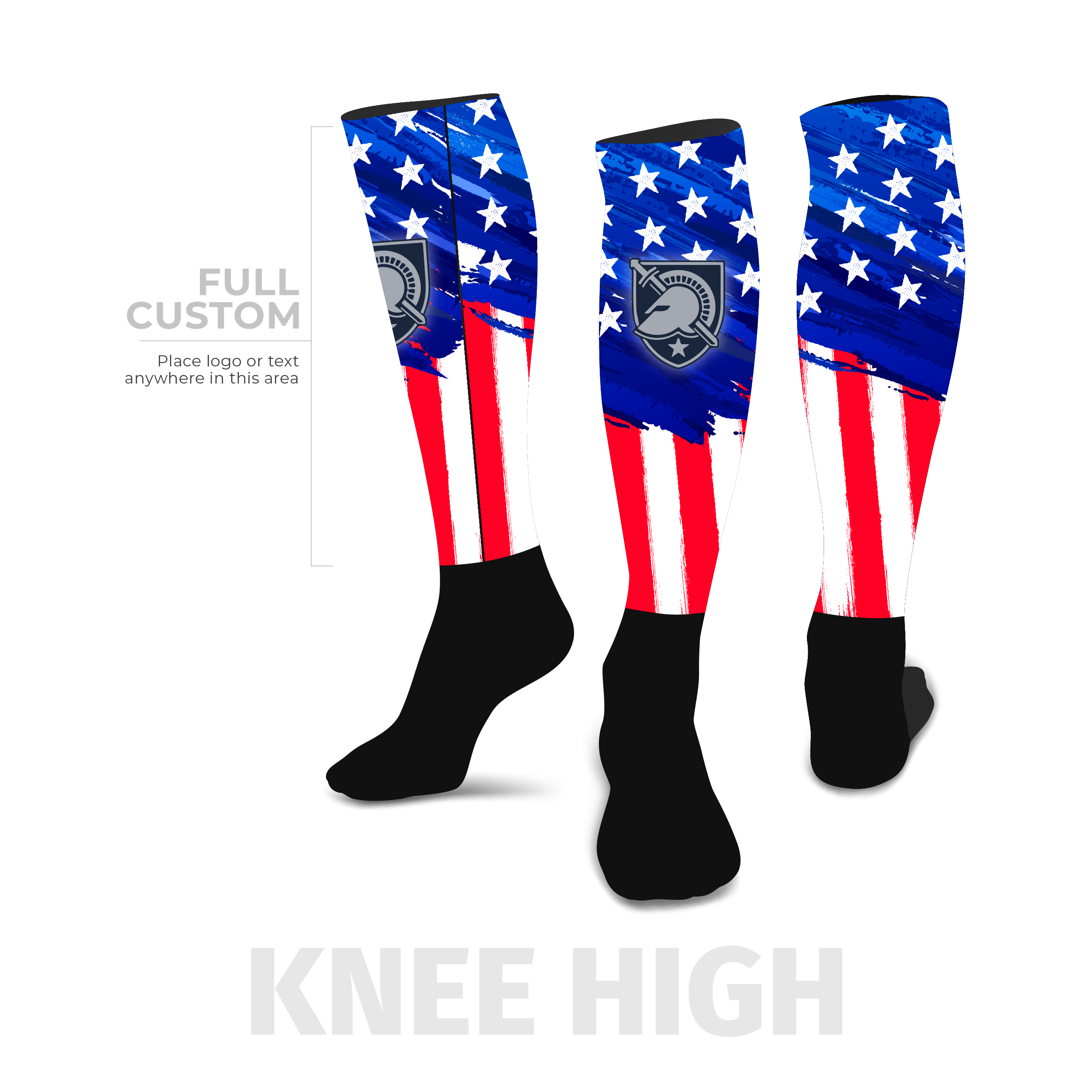Stars and Stripes - Knee-High - Half Custom Printed Sock - SocksRock.com