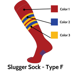 Slugger Custom Sock Type F (Low Minimum & Fast Shipping)