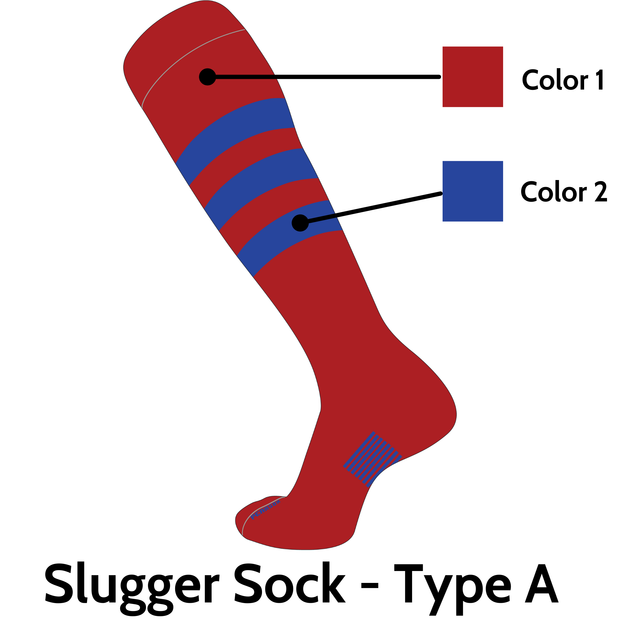 Slugger Custom Sock Type A (Low Minimum & Fast Shipping)