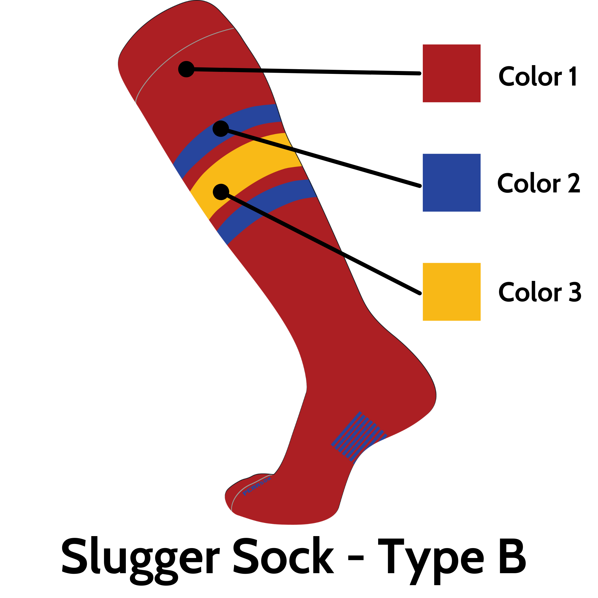 Slugger Custom Sock Type B (Low Minimum & Fast Shipping)