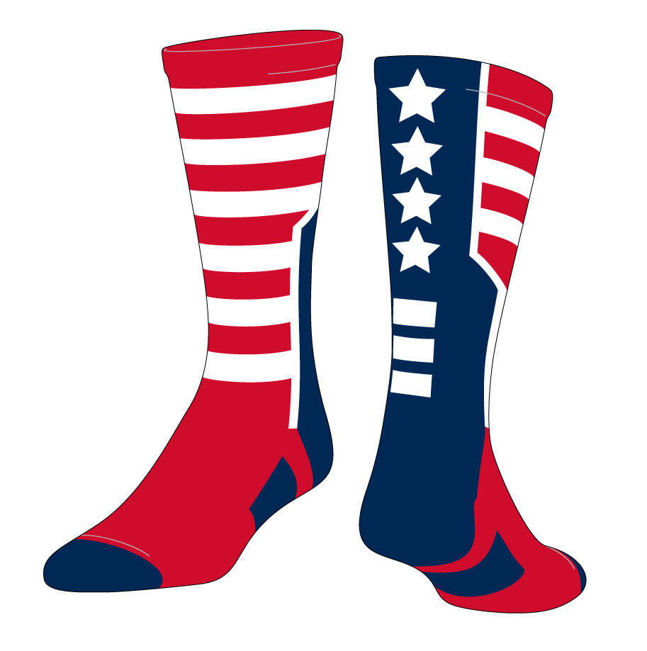 USA Flag Custom Sock with Logo (LUSA1) - SocksRock.com
