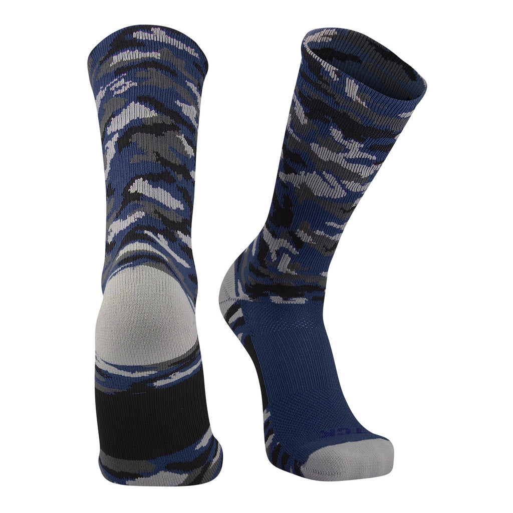 TCK Sports Woodland Camo Crew Socks Black / Medium